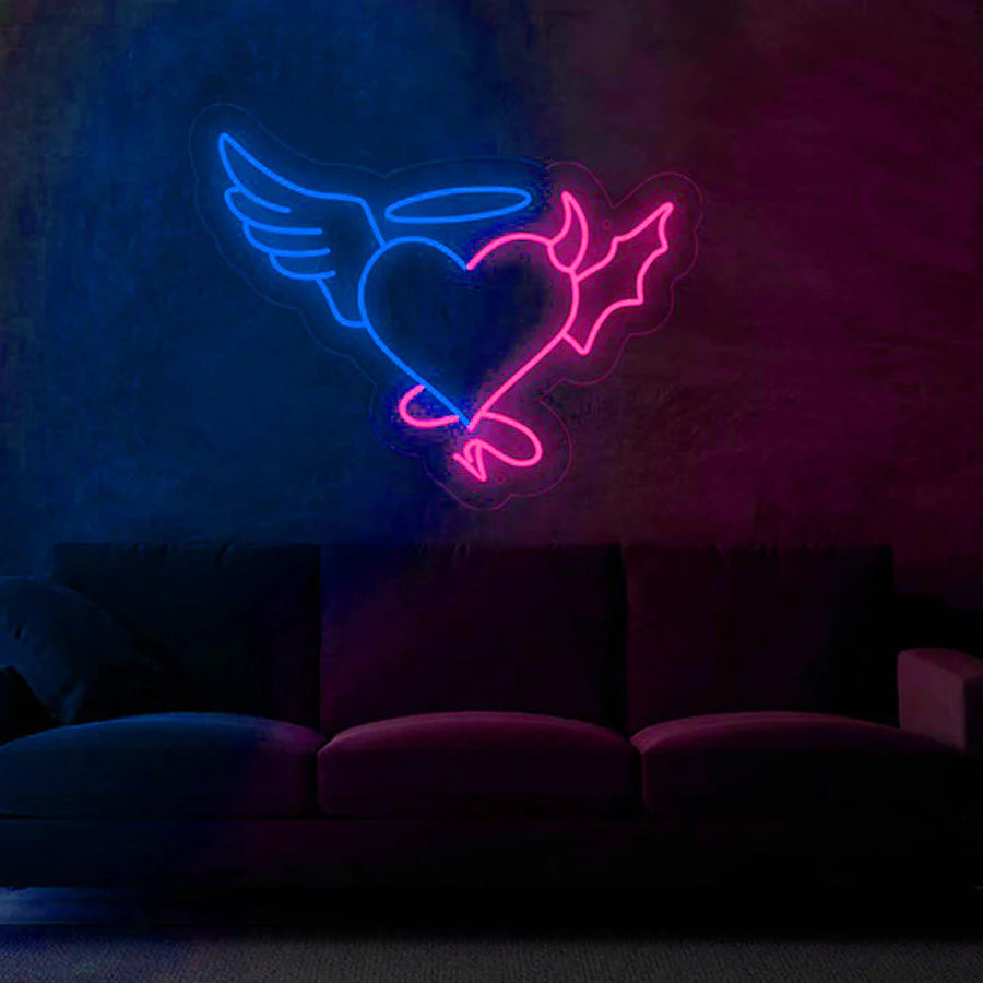 Angel & Devil cuore- Neon led