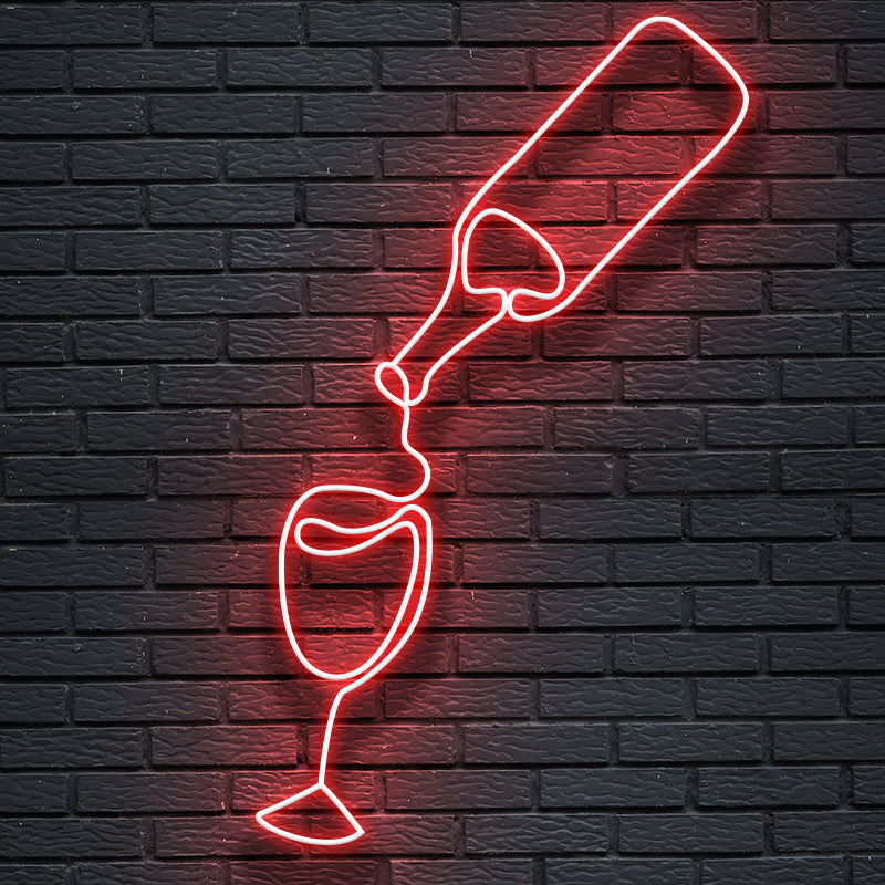 Bottiglia calice - Simbolo Neon led