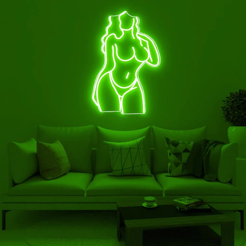 Donna in bikini silhouette - Neon led