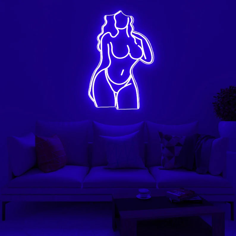 Donna in bikini silhouette - Neon led