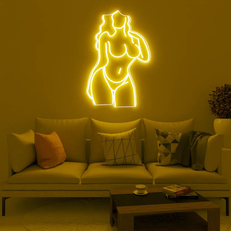 Donna in bikini silhouette - Neon led