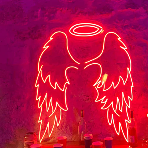 Ali con aureola - Insegna neon led