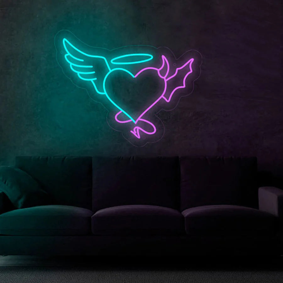Angel & Devil cuore- Neon led