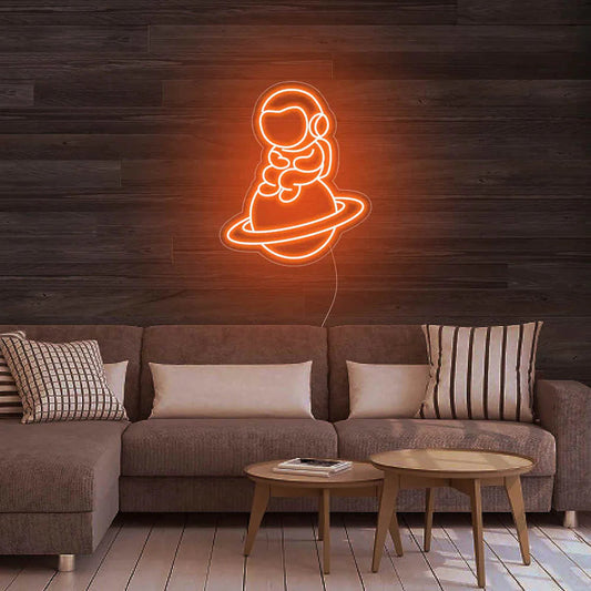 Astronauta su saturno - Neon led