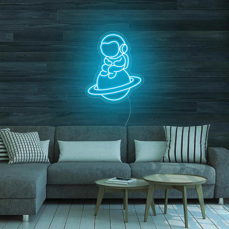 Astronauta su saturno - Neon led