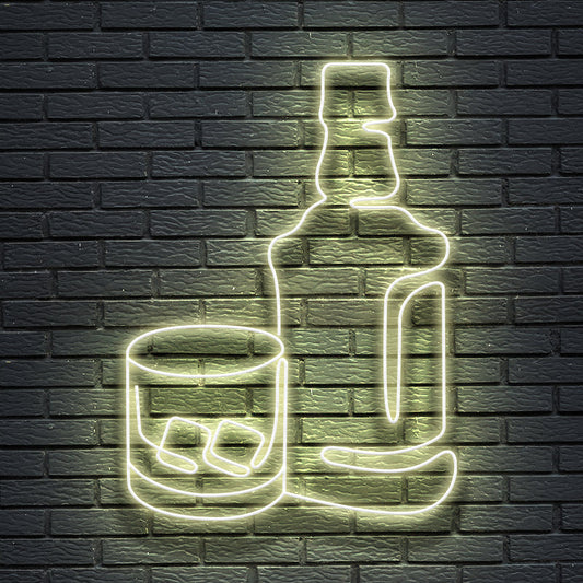 Bottiglia con whiskey - Simbolo Neon led