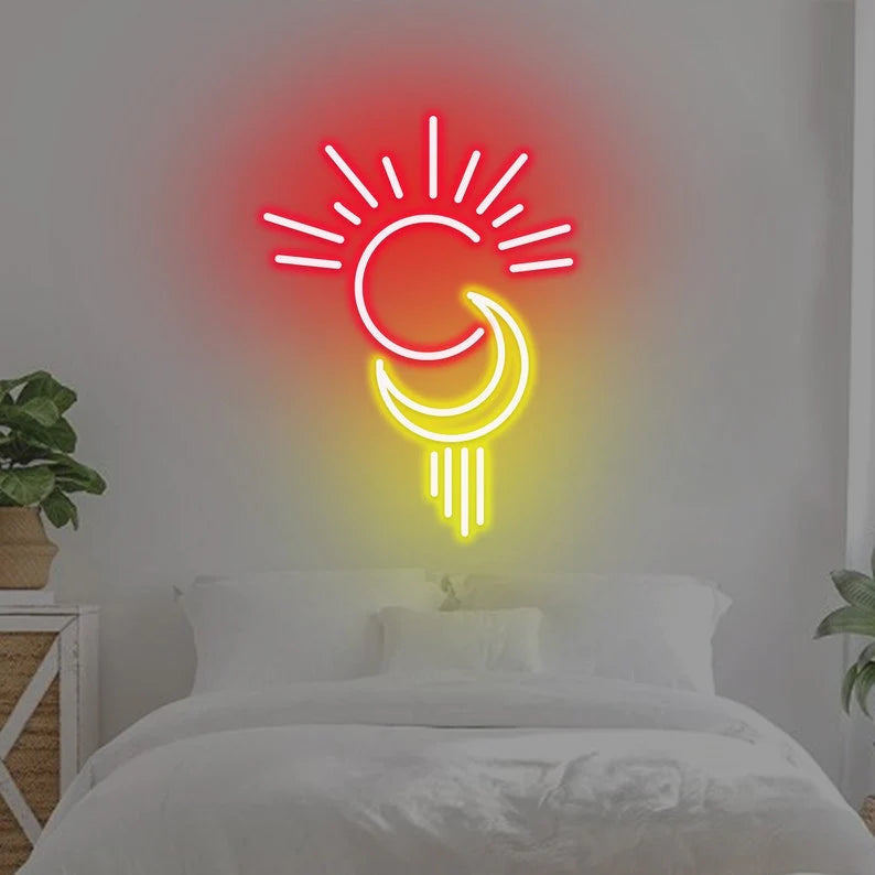 Luna con sole - Neon led